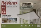 ReVent Rvs80 Ceiling Wall Mount Bathroom Exhaust Fan 80 CFM .8 Sones Quiet