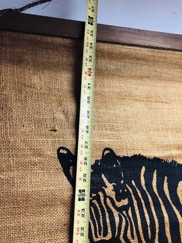 Vintage 1977 Siri Productions Zebra Safari Print on Burlap Wall Hanging MCM - Picture 4 of 8