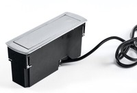 Versenkbare Energiebox Cizo In Edelstahl Mit Zwei Schuko-Steckdosen Und USB-P...