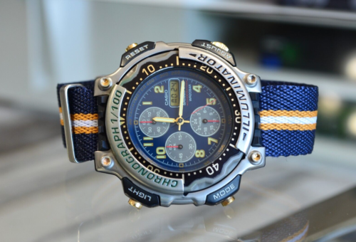 CASIO DRO-212 DURO 200 ANA/DIGITAL CHRONO VINTAGE WATCH PILOT TIC TIMBER MD AD - Picture 11 of 18