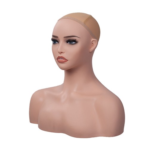 Mannequin Head Display Bust Stand Skin Tone Black White Gloss Wigs Hats Glasses - Picture 70 of 93