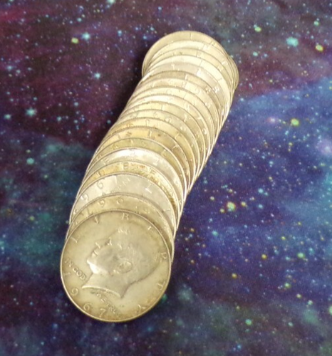 1965-69 KENNEDY HALF DOLLAR ROLL OF 20 COINS $.50 40% SILVER ROLL UNITED STATES - Picture 2 of 5