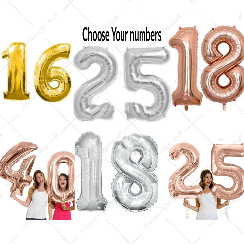 40" Giant Foil Number Balloons Self Inflating Birthday Age Party Wedding Baloon - Picture 5 of 26