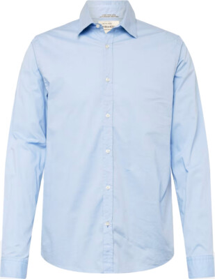 Chemise Homme Scotch & Soda Slim Fit Bleu Pâle - Coton élasthanne, Col Classique, Motif Origami