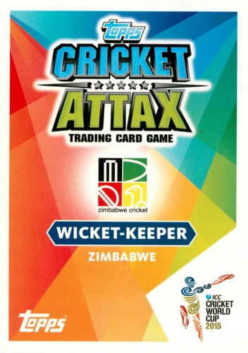 2015 ZIMBABWE Cricket Card BRENDAN TAYLOR World Cup - Picture 2 of 2