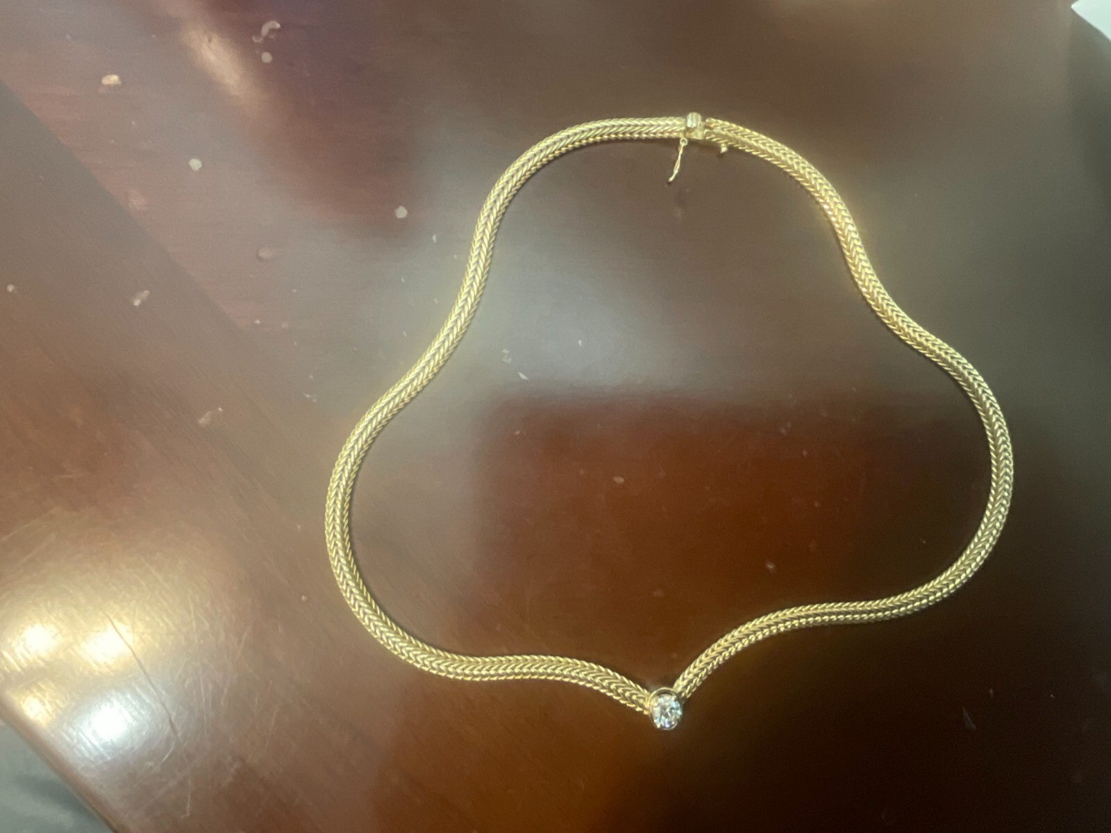 14K Solid Gold Necklace 17 Inches - 25 G - Approx 3/4 caret Diamond - Beautiful