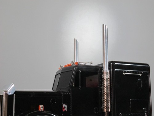 Pair Aluminum Angle Cut Stack Exhaust Pipe Tamiya 1/14 King Hauler Globeliner - Picture 1 of 15