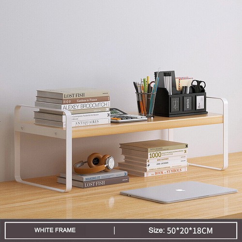 Stackable Desktop Storage Rack Shelf Desk Bookshelf Organizer Table Shelving Au - Picture 13 of 17