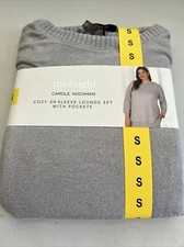 Midnight Carole Hochman Ribbed Lounge Set Grey Small