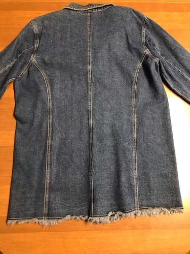 Cervelle Women’s Large Denim Jacket Blazer Silver Studded & Frayed Trim Vintage - Picture 2 of 10