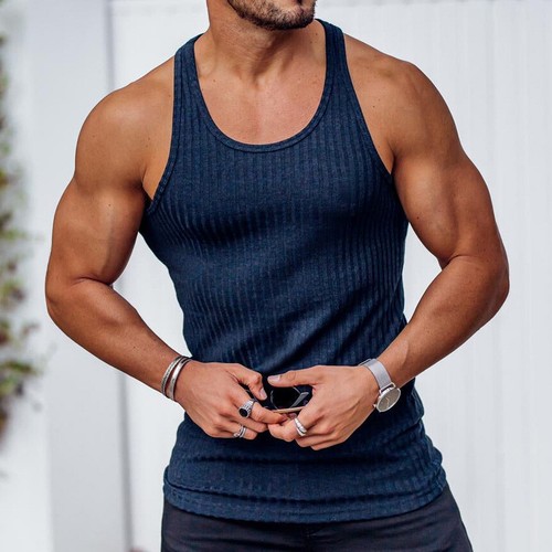 Tank tops: Tank Tops Sleeveless Men's Muscle T-shirt Bodybuilding Fitness Vests - Picture 9 of 24