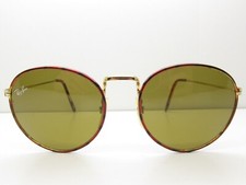 VINTAGE B L RAY-BAN ROUND SUNGLASSES eyewear bausch lomb gold 51-19-155 98034