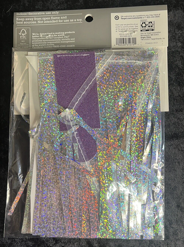 Happy Birthday Banner by Spritz Rainbow Glitter Holographic Banner Over 82"Long - Picture 2 of 5