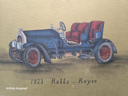 1923 Rolls - Royce gold wood jewelry box red velvet made in Japan # 5860 - Picture 17 of 24