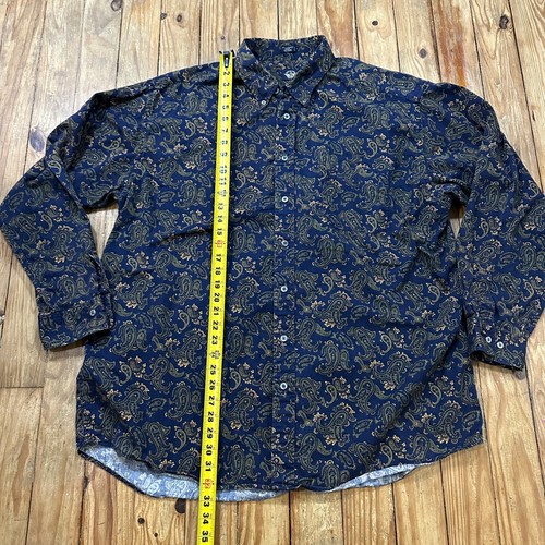 VTG Dockers Shirt Mens 2XLT Blue Paisley AOP Long Sleeve Button Down - EUC - Picture 5 of 9