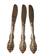 (3) Oneida MICHELANGELO Glossy Stainless Flatware 6 1/2" BUTTER SPREADERS