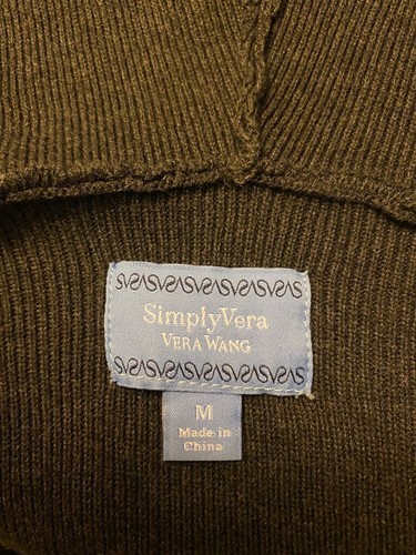 Cardigan maglione cardigan felpa con cappuccio Simply Vera Wang lungo grigio nuovo con etichetta. - Foto 4 di 5