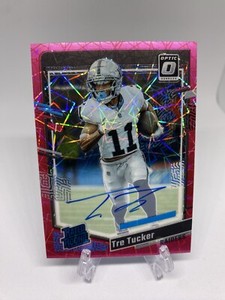 Tre Tucker 2023 Optic Rated Rookie Pink Velocity Auto /50 Prizm RC #261