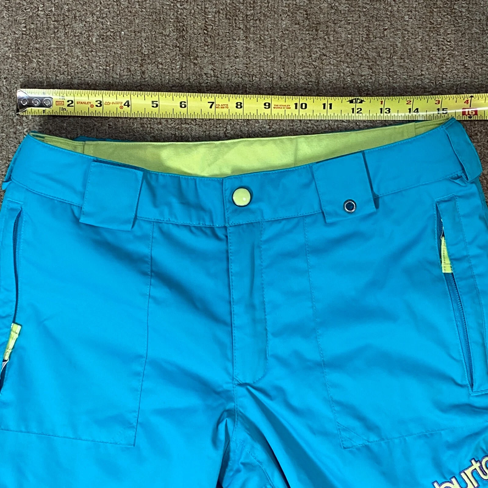 burton snowboard teal turquoise youth pants