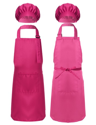 Jungen Mädchen verstellbare Schürze und Kochmütze Küche Backen Malen Kostüm - Bild 59 von 111