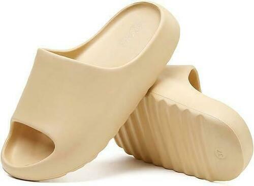 Platform Pillow Slippers Slides for Women and Men, EVA Anti-Slip ,Beige SIZE 6 - Picture 1 of 1