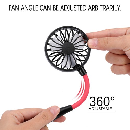 Portable USB Rechargeable Neckband Sport Fan Neck Hanging Dual Cooling Mini Fan - Picture 14 of 32