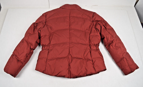 Vintage Eddie Bauer Puffer Coat Size M 90s Cranberry Red Soft Goose Down - Picture 4 of 12