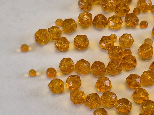 Antique Glass Orange Faceted Crystal Chandelier Lamp Shade Craft Jewelry Beads - Afbeelding 19 van 24