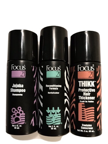 Focus 21 For Fine Hair Jojoba Shampoo, Recond.Formula ,THIKK Hair Thickener 2oz