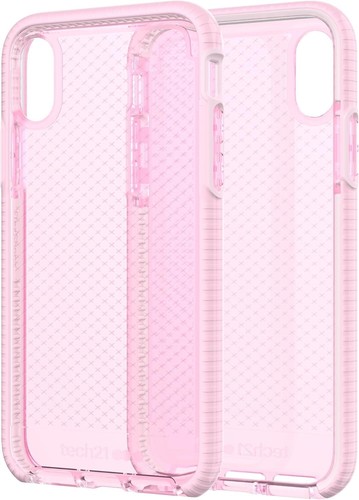 Tech21 iPhone XS & X Evo Check Silicone Gel Case Cover - Pink + Tempered Glass - Picture 2 of 4