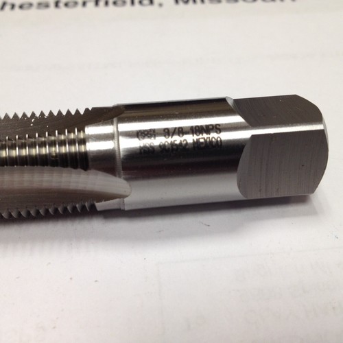 OSG 1330400, 3/8"-18 Pipe Tap, Bright, 4 Flute, NPS, High Speed Steel - Picture 4 of 6