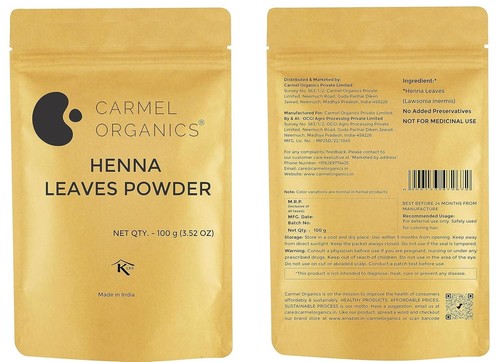 CARMEL ORGANICS Hair Color Henna & Indigo Leaves Powder Combo (100gm Each) | No - Picture 8 of 9