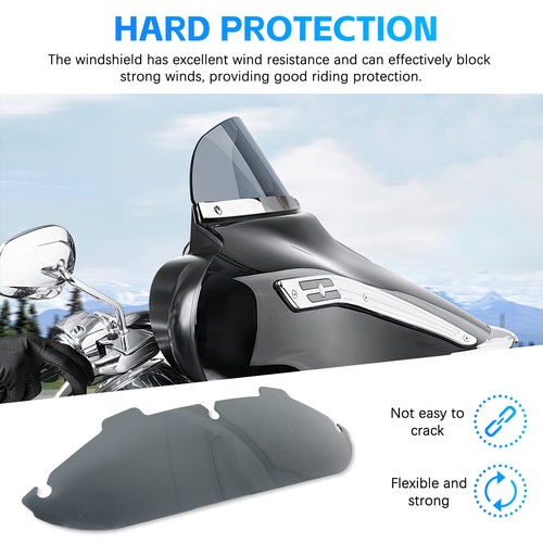 For Harley Electra Glide Ultra Classic 96-13 Black 6" Wave Windshield Windscreen - Bild 4 von 11