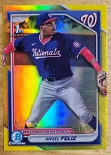 Angel Feliz 2024 Bowman Chrome Prospects Yellow Refractor /75