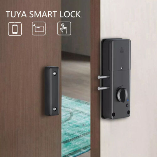 Cerradura de puerta electrónica inteligente APP huella digital tarjeta IC contraseña llave - Imagen 10 de 13