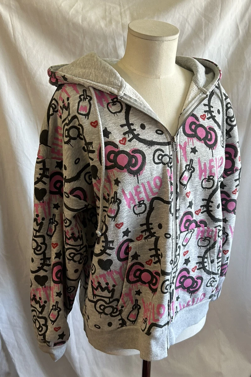 hello kitty x forever 21 zip up hoodie