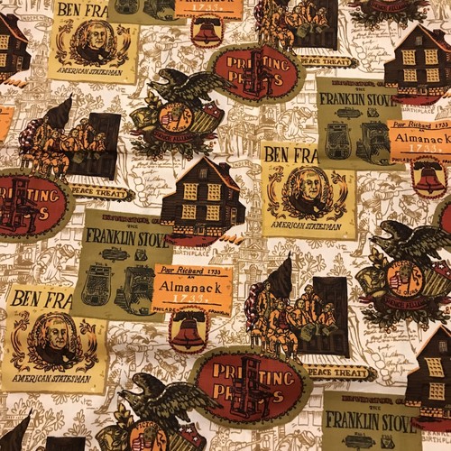 Vintage House N Home Fabric Americana 3.5  Yards 70’s 80s Upholstery Sewing Rare - Picture 7 of 10