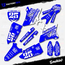 Blue & White Smokin Graphics Kit fits Yamaha Yz125 Yz250 15-21 Plates YZ 125 250