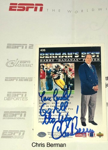 CHRIS "BOOMER" BERMAN  ESPN SportsCenter sports SWAMI auto autograph signed card - Bild 4 von 8