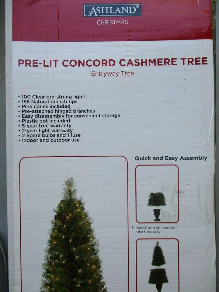 ASHLAND CHRISTMAS 4.5FT PRELIT CONCORD CASHMERE ENTRYWAY TREE NEW eBay