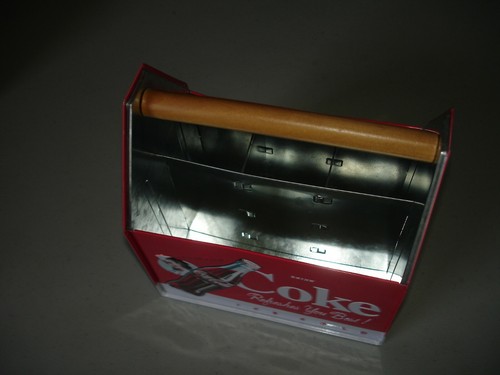 Coca-Cola Galvanized Tin Utensil Caddy with Wooden Handle - Picture 6 of 6