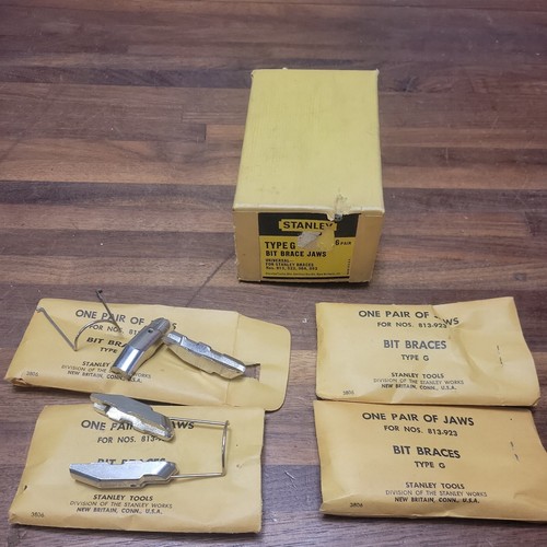 K853- 4 NOS Vintage Stanley Type G Jaws for 813 - 923 - 984 - 993 Bit Braces