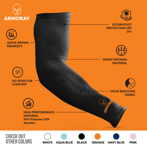 Tattoo Cover Up Arm Sleeves 1 to 5 Pair BLACK for Men Women Compression Sleeve - Picture 3 of 222