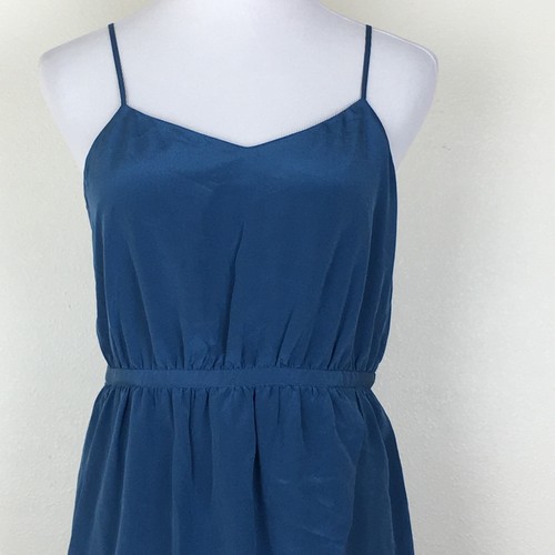 Madewell F2136 $145 Mini Abito In Pura Seta Con Cinturino Regolabile Spacco Anteriore 8 - Foto 4 di 8