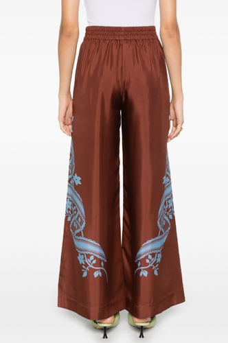 La DoubleJ Silk Twill Brown Wide Leg Palazzo Pants - size Medium - retail $780 - Picture 4 of 8