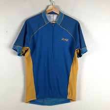 Zoot Shirt Womens X Large Blue Yellow Logo Cycle Biking Jersey Outdoor Sports