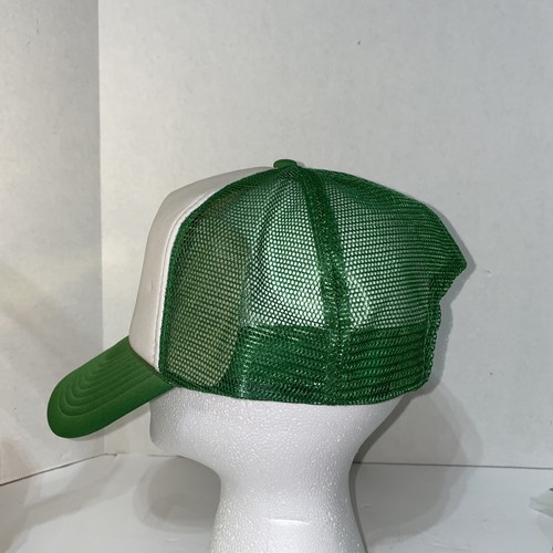 John Deere Vintage Snapback Trucker Hat Green White Nissun Sun Cap - Picture 4 of 8