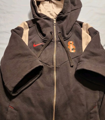 Nike USC Trojans Sideline Onfield Showout Hoodie LARGE Short Sleeve Full-Zip - Picture 1 of 4
