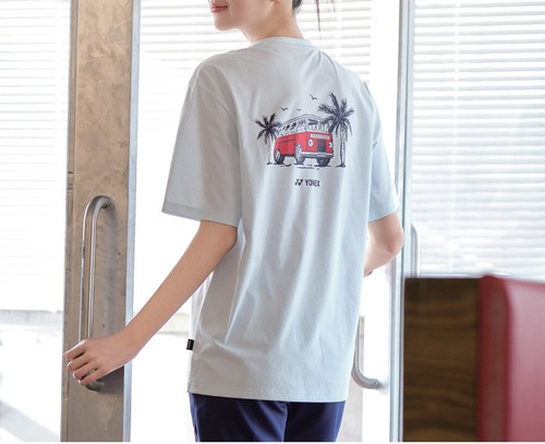 YONEX 24SS Unisex Tennis T-Shirts Sportswear Casual Top OverFit Blue 241TS042U - Picture 7 of 7