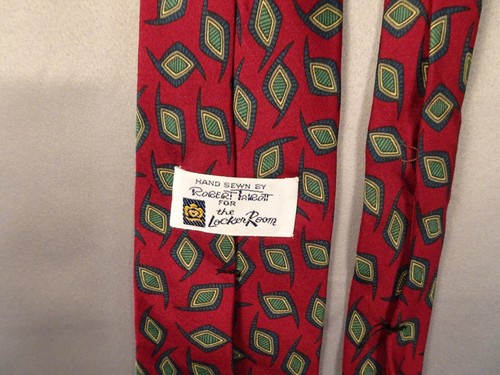 Robert Talbott Tie Red Handsewn for the Locker Room Geometric Classic Length - Picture 4 of 9